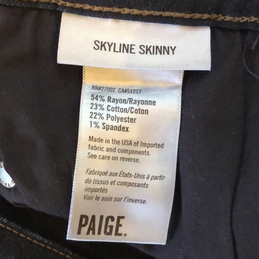 Paige Dark Blue Skyline Skinny Stretch pocket jeans - Picture 5 of 11